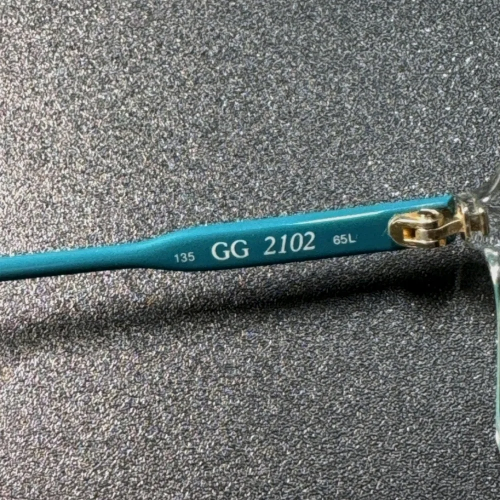 Gucci Italy GG2102 135 65L Clear/Turquoise Eyeglasses